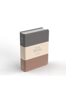 Image of Biblia RVR 1960 Compacta Letra Grande 11 puntos Símil Piel Gris Beige Marrón