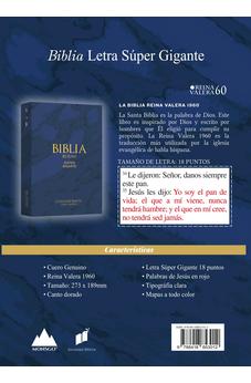 Image of Biblia RVR 1960 Letra Súper Gigante Cuero Genuino Azul con Índice