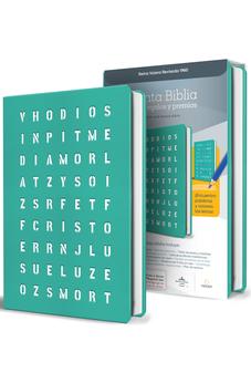 Image of Biblia RVR 1960 para Regalos y Premios Aguamarina con Sopa de Letras