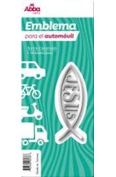Image of Emblema para Auto 8 cm Icthus con Jesús. Plateado