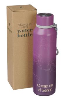 Image of Botella de Acero Inoxidable Flor de Ciruela Confía en el Señor Prov. 3:5