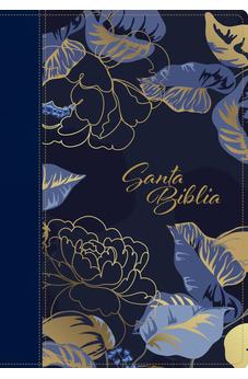 Image of Biblia NTV Letra Grande Tamaño Manual con Filament Símil Piel Azul Oscuro Letra Roja