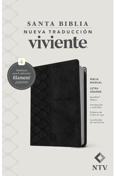 Image of Biblia NTV Letra Grande Tamaño Manual con Filament Símil Piel Negro Letra Roja
