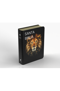 Image of Biblia RVR 1960 Compacta Letra Grande 11 puntos Símil Piel Negro León Dorado