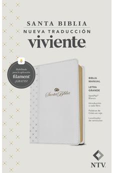 Image of Biblia NTV Letra Grande Tamaño Manualcon Filament Símil Piel Blanco Letra Roja