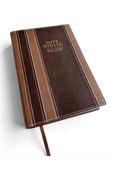 Image of Biblia RVR 2020 Letra Grande Marrón Tiras Símil Piel