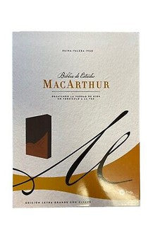 Image of Biblia RVR 1960 de Estudio Macarthur Letra Grande Leathersoft Café con Índice y Cierre