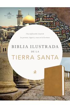 Image of Biblia RVR 1960 Ilustrada Tierra Santa Café Símil Piel