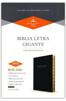 Image of Biblia RVR 1960 Letra Gigante Negro Símil Piel con Índice