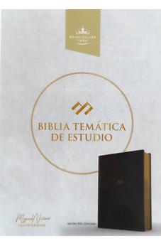 Image of Biblia RVR 1960 de Estudio Temática Miguel Nuñez Piel Genuina Negro