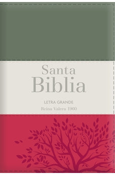 Image of Biblia RVR 1960 Letra Grande Tamaño Manual Tricolor Gris Crema Rojo con Cierre e Índice