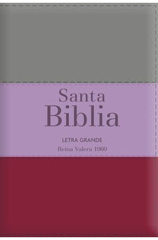 Image of Biblia RVR 1960 Letra Grande Tamaño Manual Tricolor Marrón Lila Violeta con Cierre e Índice