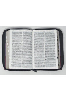 Image of Biblia RVR 1960 Letra Grande Tamaño Manual Tricolor Marrón Lila Violeta con Cierre e Índice