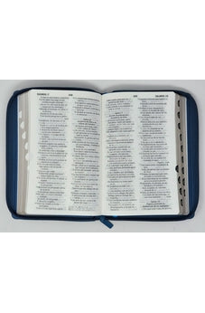 Image of Biblia RVR 1960 Letra Grande Tamaño Manual Azul Acero con Cierre e Índice