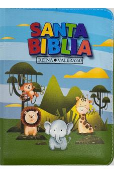 Image of Biblia RVR 1960 Bolsillo para Niños Animales Vinilo con Cierre