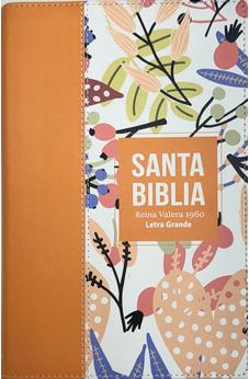 Image of Biblia RVR 1960 Letra Grande Tamaño Manual Símil Piel Naranja Clara