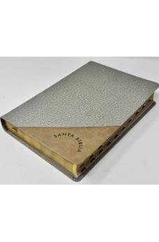 Image of Biblia RVR 1960 Súper Gigante Gris Marrón Símil Piel con Índice *IRREGULAR*