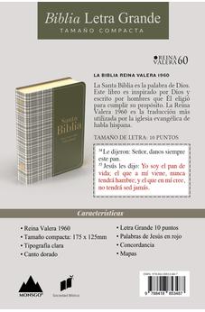 Image of Biblia RVR 1960 Compacta Símil Piel Cuadros Beige