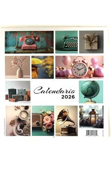 Image of Calendario Vintage 2026 Flores azules y blancas