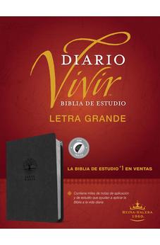 Image of Biblia RVR 1960 de Estudio del Diario Vivir Letra Grande Símil Piel Carbón Índice Letra Roja