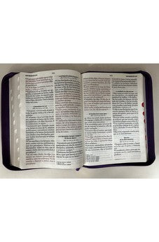 Image of Biblia RVR 1960 Letra Súper Gigante Tricolor Lila Morado Negro Símil Piel con Índice y Cierre