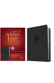 Image of Biblia RVR 1960 de Estudio del Diario Vivir Letra Grande Símil Piel Carbón Índice Letra Roja