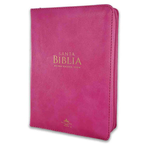 Image of Biblia RVR 1960 Letra Grande Compacta 11 Puntos Símil Piel Fucsia Cierre