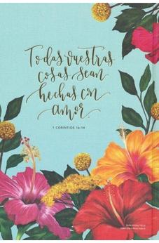 Image of Biblia RVR 1960 Artística Tela Floral Canto con Diseño