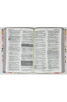 Image of Biblia RVR 1960 de Promesas Letra Gigante Verde Flores Símil Piel