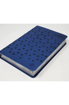 Image of Biblia RVR 1960 de Promesas Letra Gigante Azul Triángulos Símil Piel
