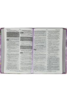 Image of Biblia RVR 1960 de Promesas Letra Gigante Lila Hojas Símil Piel