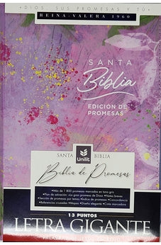 Image of Biblia RVR 1960 de Promesas Letra Gigante Lila Hojas Símil Piel con Cierre