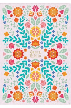 Image of Biblia RVR 1960 Súper Gigante Floreada Símil Piel con Índice