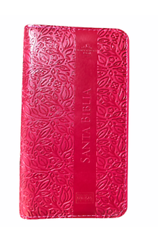 Image of Biblia RVR 1960 Agenda con Concordancia Tapa Pink Canto Plateado Índice Cierre