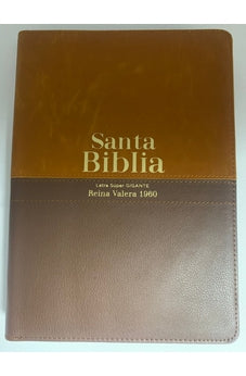Image of Biblia RVR 1960 Letra Súper Gigante Piel Café Duotono con Cierre e Índice