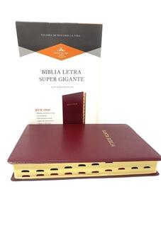 Image of Biblia RVR 1960 Letra Súper Gigante Símil Piel Borgoña con Índice