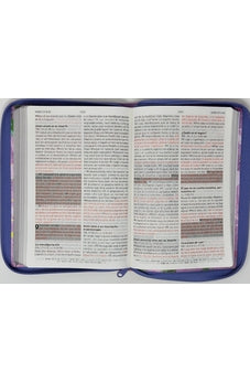Image of Biblia RVR 1960 de Promesas Letra Gigante Lila Hojas Símil Piel con Cierre
