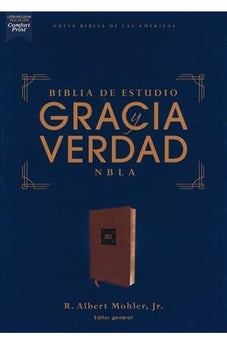 Image of Biblia NBLA de Estudio Gracia y Verdad Piel Café Interior a Dos Colores con Índice