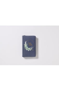 Image of Biblia NBLA Ultrafina Tamaño Compacto Piel Azul Grisáceo con Cierre Palabras de Jesús en Rojo
