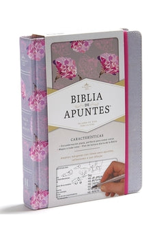 Image of Biblia RVR 1960 de Apuntes Gris y Floreado Tela Impresa
