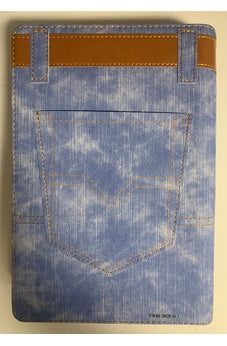 Image of Biblia RVR 1960 Letra Grande Tamaño Manual Jean Cinturón de Cuero Marrón con Cierre e Índice