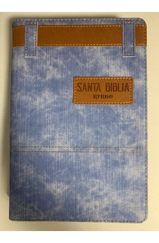 Image of Biblia RVR 1960 Letra Grande Tamaño Manual Jean Cinturón Rosa de Cuero con Cierre e Índice