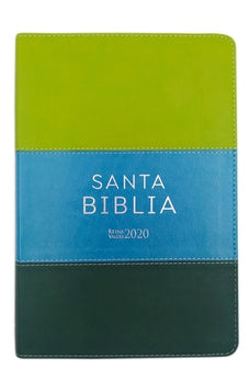 Image of Biblia RVR 2020 Letra Grande Símil Piel Tricolor Verde