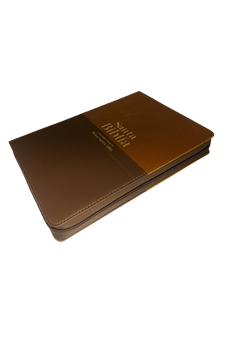 Image of Biblia RVR 1960 Letra Súper Gigante Piel Café Duotono con Cierre e Índice