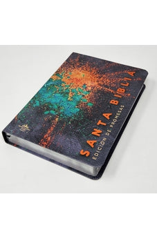 Image of Biblia RVR 1960 de Promesas Letra Gigante Negro Naranja Verde Símil Piel