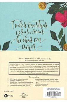 Image of Biblia RVR 1960 Artística Tela Floral Canto con Diseño