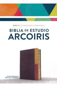 Image of Biblia RVR 1960 de Estudio Arco Iris Multicolor Símil Piel Cocoa Terracota con Índice