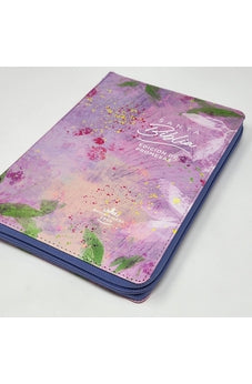 Image of Biblia RVR 1960 de Promesas Letra Gigante Lila Hojas Símil Piel con Cierre