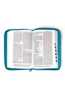 Image of Biblia RVR 1960 Letra Grande con Cierre Símil Piel Tamaño Manual Turquesa con Índice