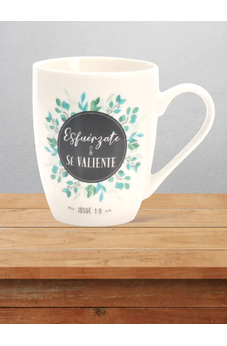 Image of Taza 12 Oz Colección Floral Esfuérzate y Sé Valiente